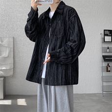 8XL-M灯芯绒长袖衬衫特大码痞帅扎染衬衣美式复古外套CS9002/P55，男装衬衫，电商B238