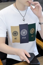 7313-P55欧货时尚短袖毛衣男夏秋季新款潮牌字母提花修身圆领，男装针织衫/毛衣，电商D310B-1