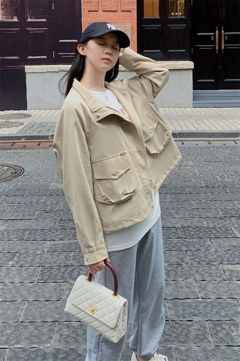 2023年秋季新款立领夹克外套-82391-P130-K178,女装短外套,辉之琳