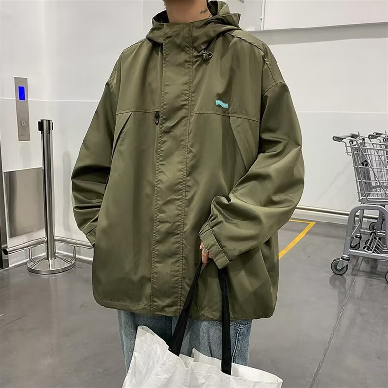 港风复古工装夹克男秋季新款潮流百搭简约纯色防风冲锋衣JK551P55,男装夹克,星座1116-2