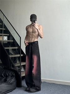 秋冬季美式高街小众牛仔裤男 个性百搭休闲裤G1235/P4868图片