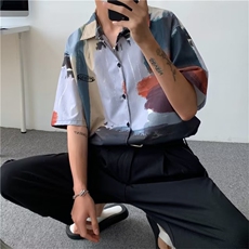 男春秋情侣宽松休闲衬衣C612P30，男装衬衫，星座1116-2