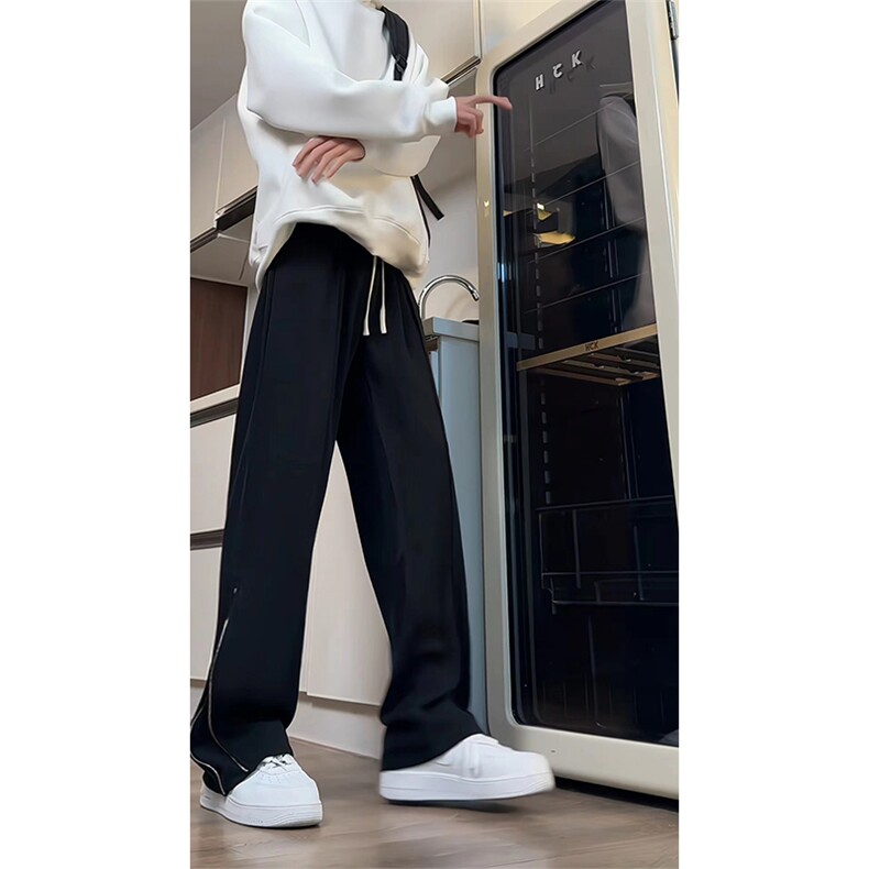 现货黑色西装直筒西裤男春夏垂感显瘦休闲长裤男女同款XK301-P50,男装西裤,电商A178