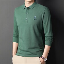 LB802男式2023秋季新款长袖全棉T恤男韩版商务休闲男装体恤P58，男装T恤，电商B360