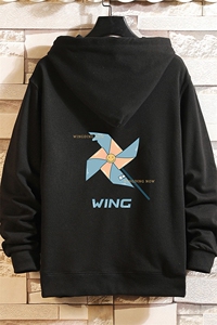 KS21112-P38 连帽开衫卫衣男运动外套大码班服 砖墙挂拍图片