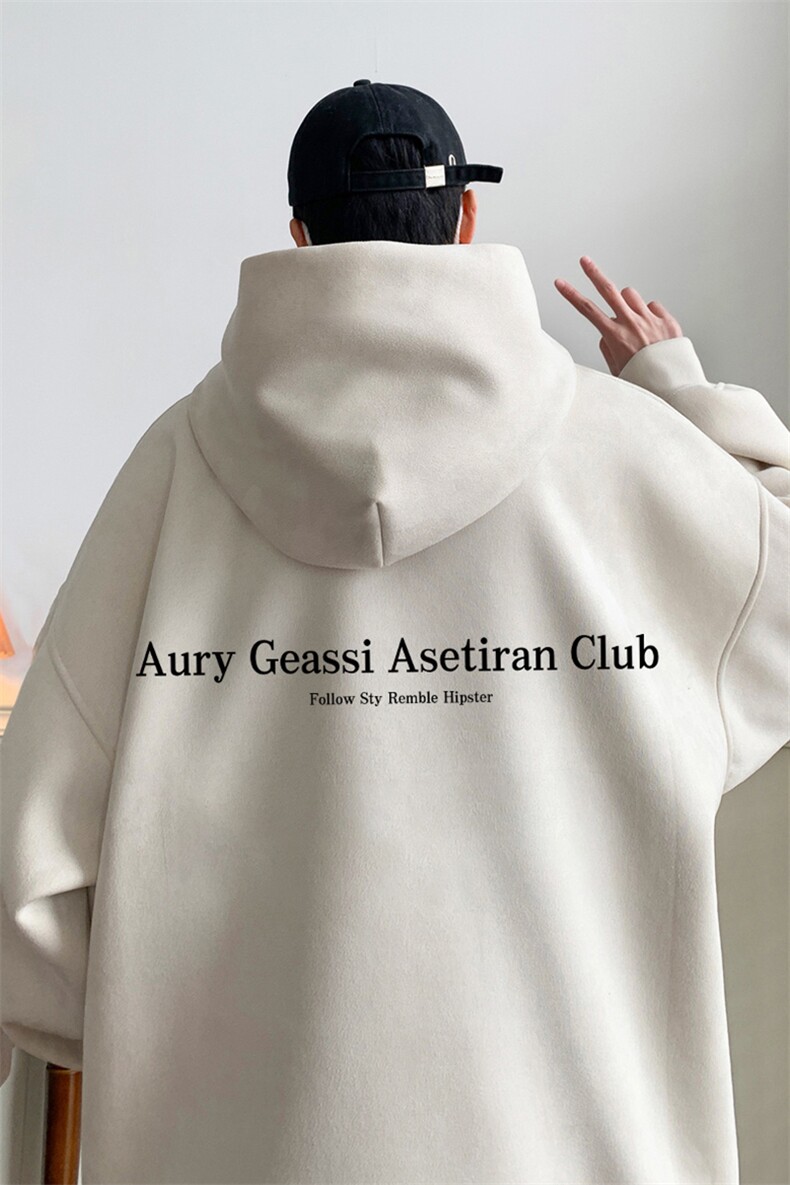 ！麂皮绒连帽卫衣直播品质重磅400克Aury印花JL7110-P45,男装卫衣,星座508（原C305）
