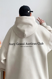 ！麂皮绒连帽卫衣 直播品质重磅400克Aury印花JL7110-P45图片