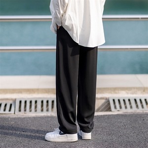 HD1450-TP55控价78 加绒休闲裤港风2023垂感西裤直筒休闲长裤男图片