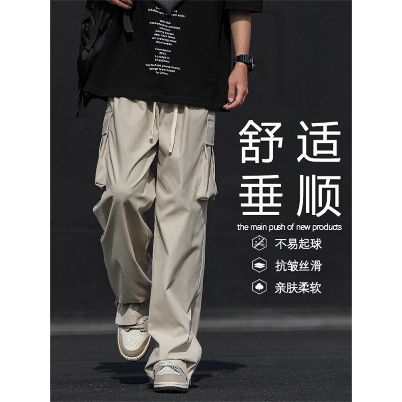 美式工装裤拉链裤脚免烫抗皱高街亲肤直筒柔顺休闲裤K010-特批39,男装休闲裤,星座718-1