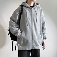 新款男百搭连帽纯色情侣港风白墙针织外套WT3413-P50控88，男装夹克，星座717