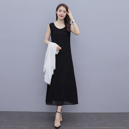 连衣裙新款无袖裙长款裙子中国长裙其他裙套头宽松腰2025,女装连衣裙,秀美人生
