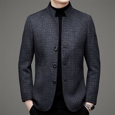 新款冬季羊毛毛呢大衣男中年休闲男装中年宽松外套MNSAA230-P285，男装毛呢大衣，电商B212（原钱塘6029）