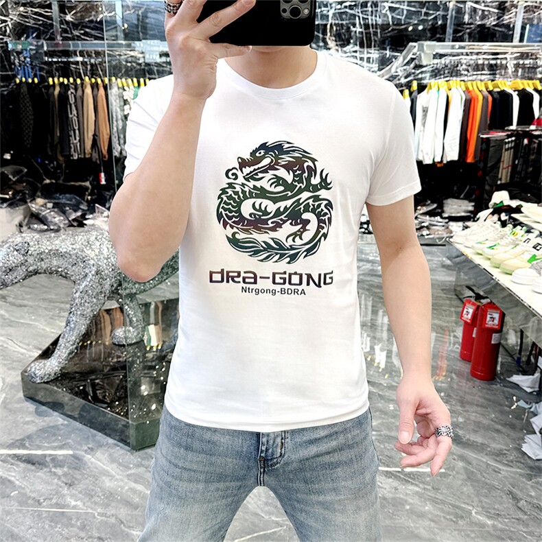 新款高端精品欧货夏季男T恤短袖潮流抖音A227B-A-733龙-P43,男装T恤,电商A227B（原钱塘4066-1）