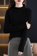 半高领毛衣女套头2024秋冬季新款韩版宽松长袖内搭打底针织衫，女装针织衫/毛衣，斯尔特羊绒