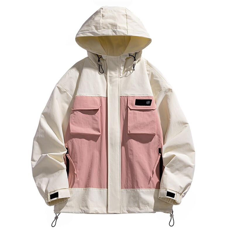 山系风2024秋季外套高品质拼接连帽宽松工装夹克男A436-8832-P90,男装夹克,电商A436