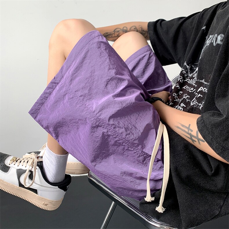 新款金属质感反光运动短裤11男女潮牌运动短裤XZ211-1-K2337-P45,男装牛仔裤,星座211-1