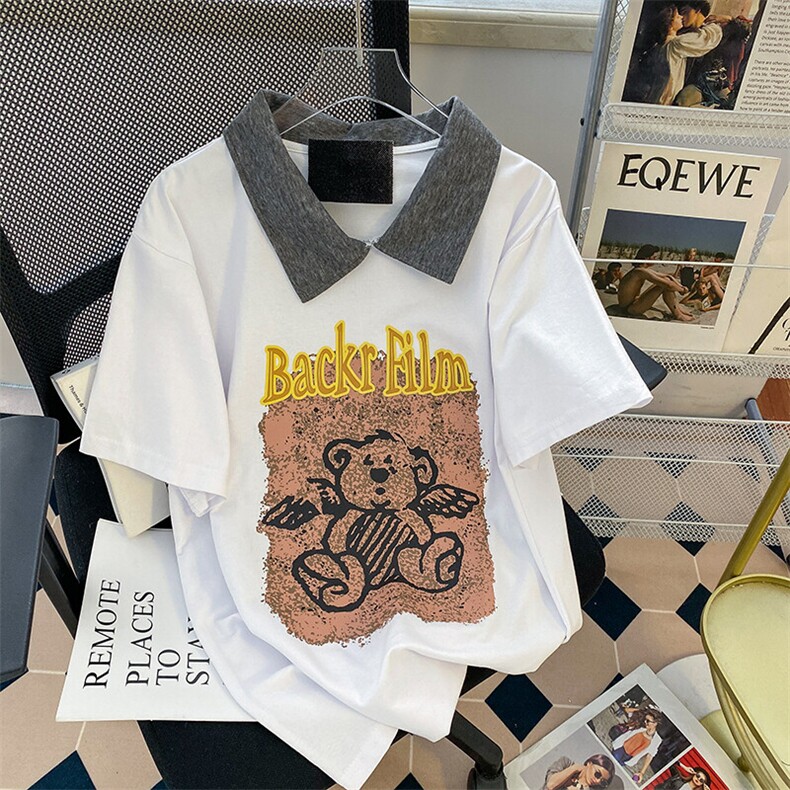 纯棉后包领抖音天猫品质Polo领情侣短袖T恤宽松TT033-40,男装T恤,星座911-3
