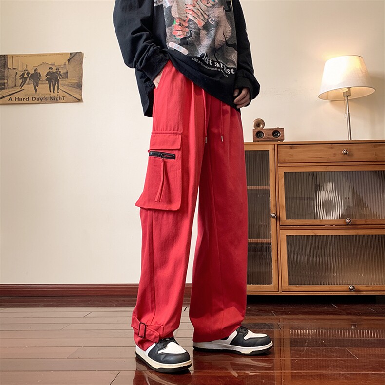 工装裤男港风潮流口袋2026夏季新款ins宽松百搭休闲裤K2617-P46,男装工装外套,星座412