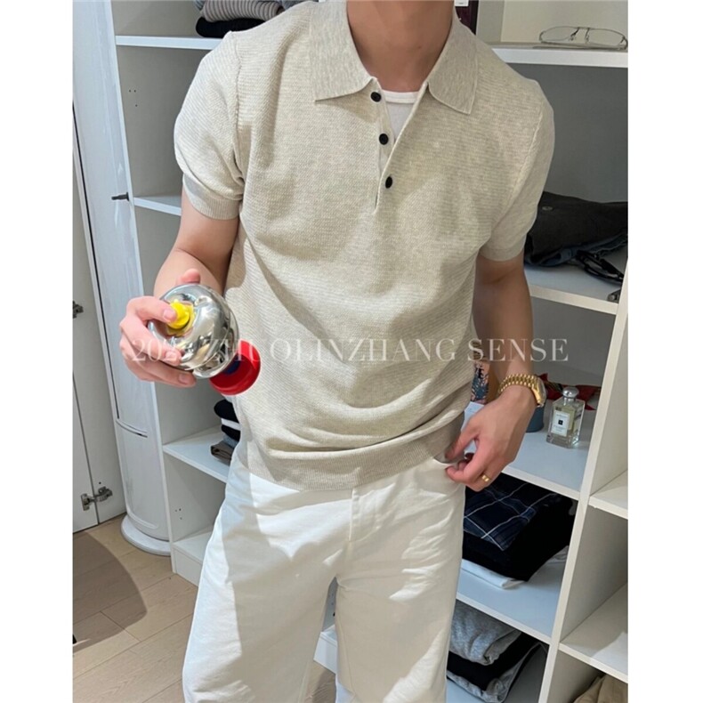 老钱新贵混纺棉立挺针织polo衫短袖807-3-DXY21-p45，男装T恤，星座807-3