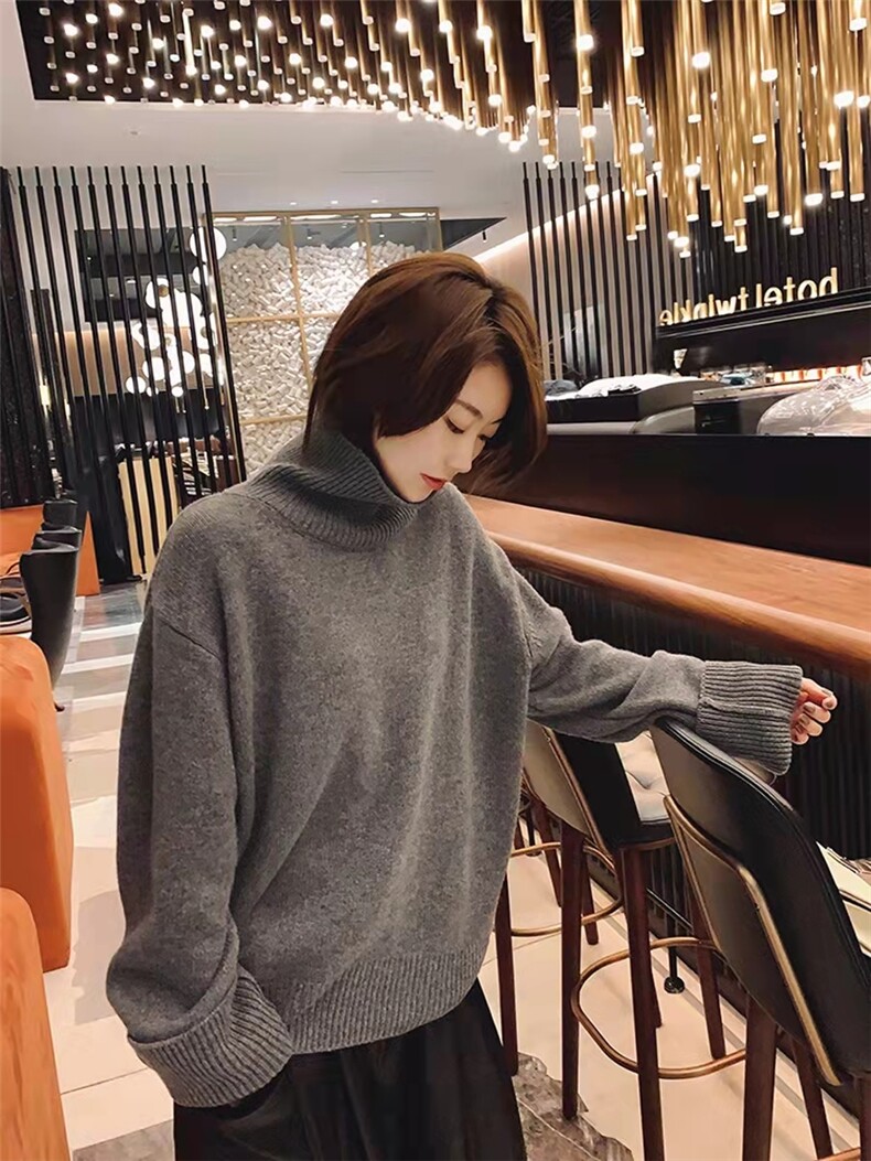 新款纯色高领打底衫贴身款软糯衫女士毛衣,针织衫/毛衣,解氏羊绒