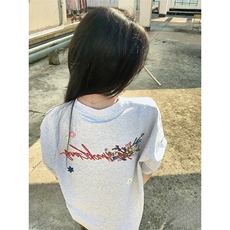 万针全刺绣工艺抖音得物高品质260克重磅纯棉双纱美式高街短袖T恤，男装T恤，电商A486-1