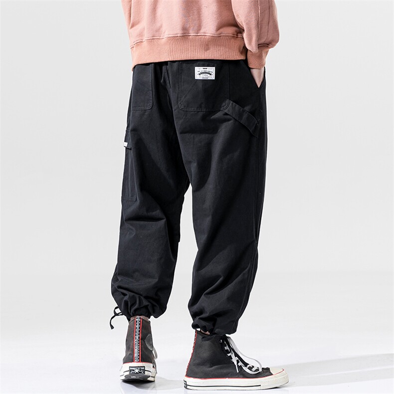2021春秋季新日系大码男工装大口袋九分裤束脚休闲裤K236-P40图片