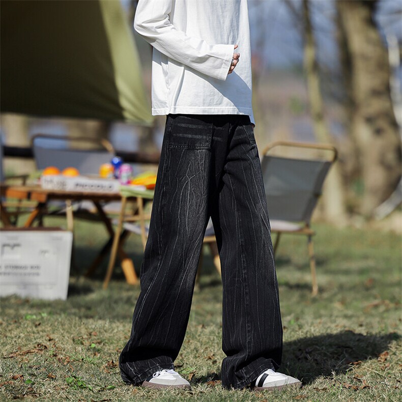8XL-M高街做旧闪电纹牛仔裤大码潮牌美式复古扎染裤子NZ9006/P65,男装牛仔裤,电商B238
