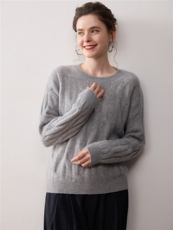 2025秋冬新款羊绒衫女100羊绒圆领扭花针织衫宽松加厚长袖毛衣，女装针织衫/毛衣，暖绒情旗舰店