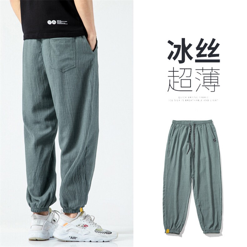 季薄款透气休闲宽松户外美式高街速干冲锋冰丝裤潮K609p35图片