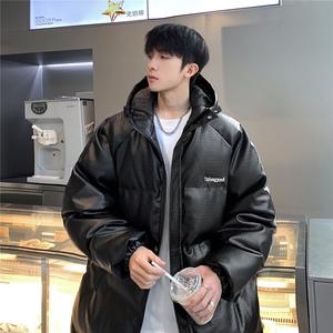 港风连帽鳄鱼纹金属装饰设计大码潮流休闲棉衣男MY77744P128控168图片