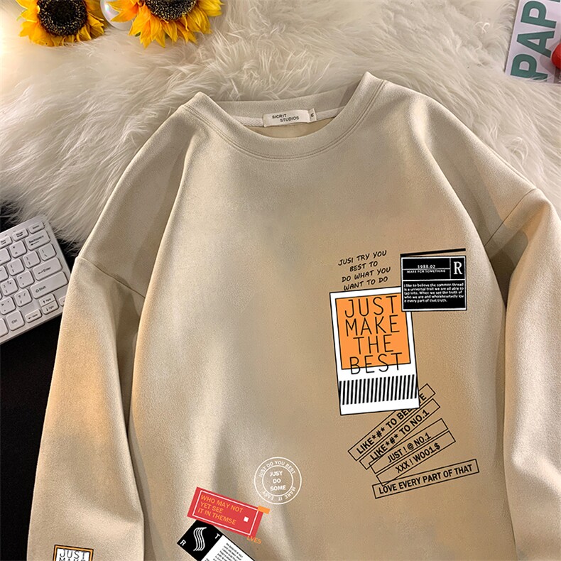 麂皮绒卫衣男大码重磅长袖t恤男JW81121-P35,男装卫衣,电商A040