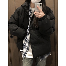 GENIOLAMODE加绒加厚男女款棉服秋冬季潮牌ins立领面包服宽松外套，男装棉衣，电商A102