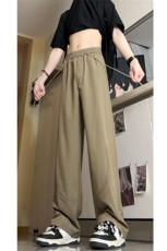夏季新款激光打孔透气休闲裤男女简约直筒垂感阔腿裤501-P38控59，男装休闲裤，电商C305A