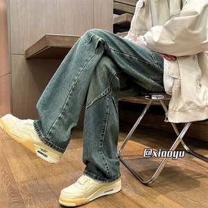 XZ616 秋季新款复古设计感牛仔裤休闲长裤 TY969 P65控78图片