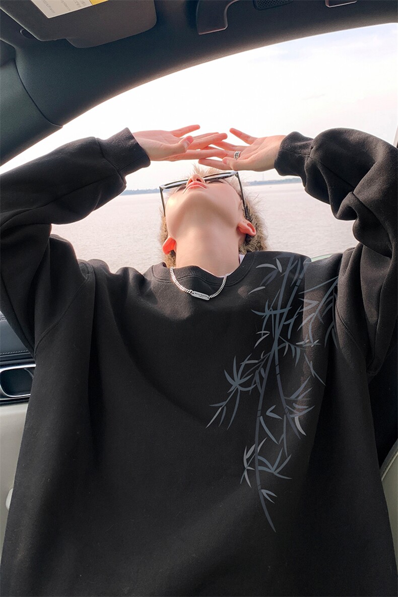 春秋季卫衣男初高中生长袖套头t恤潮牌宽松大码圆领休闲百搭上衣,男装卫衣,电商B316