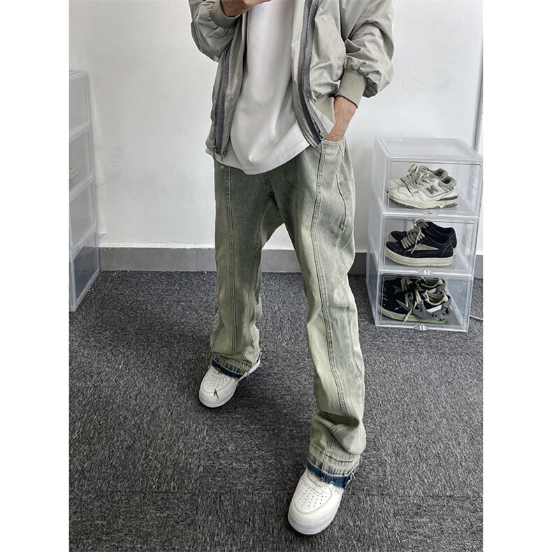 B221美式ins高街暗黑小众毛边修身小脚牛仔裤LK23020-P60控78,男装牛仔裤,电商B221