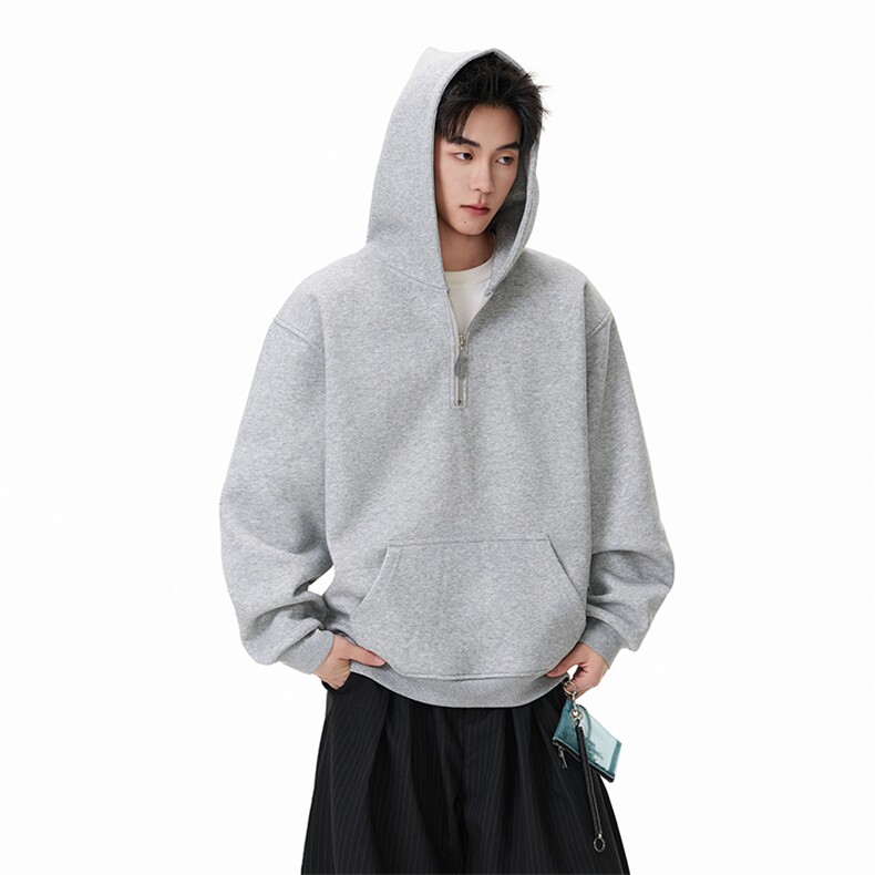 2026春宽松纯色连帽金属拉链卫衣卫衣AW001-P60-控108，男装卫衣，星座216(原A116)