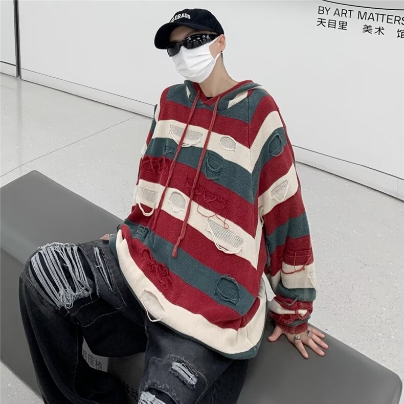 美式复古宽松百搭针织衫男秋季高街潮牌打底衫MY615-P53,男装针织衫/毛衣,星座308B-1