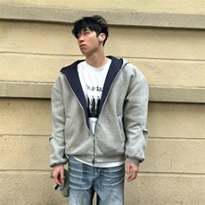 抖音得物高品质二开26春装美式重磅宽松结构双面连帽卫衣外套W68，女装短外套，电商A486