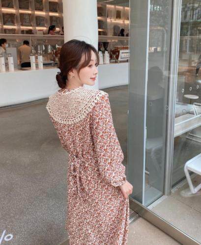 【现货】早春新款韩版碎花雪纺连衣裙，女装连衣裙，E莎