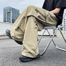 V147-P48户外薄款速干休闲男女夏季vibe潮牌褶皱抽绳运动工装裤，男装工装外套，星座911-1