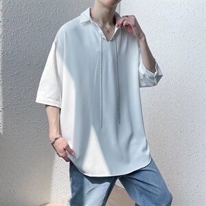 夏季短袖衬衫潮流帅气双层四面弹休闲衬衫CS202P42图片