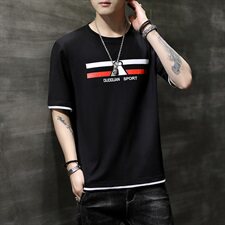 夏季新潮款韩版男士运动休闲体恤纯色薄款大码T恤短袖男T，男装T恤，电商A441