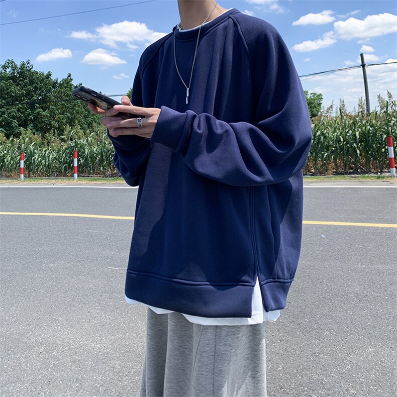 8XL-M假两件卫衣加肥加大码重磅拼接外套圆领套头WY5103P55加绒65,女装短外套,电商B238