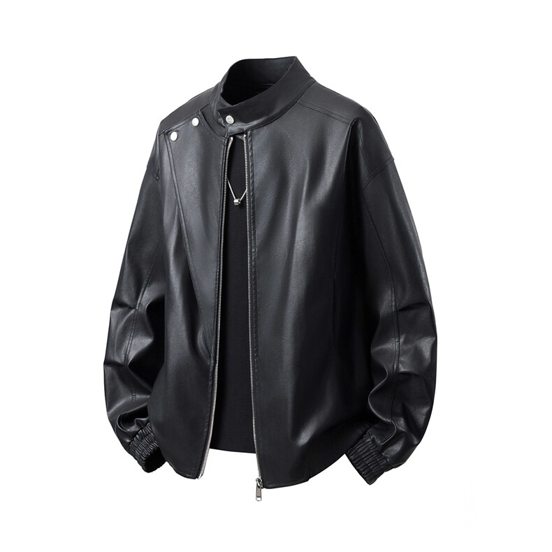 可二开解构PU皮衣大码M-5XL美式立领夹克皮衣男JK78195P88控148，男装夹克，星座226-1