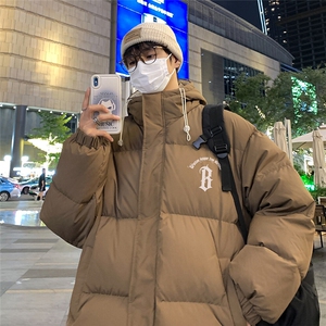 特批 港风夜景字母印花宽松连帽棉衣TPMY6161特批95控148图片