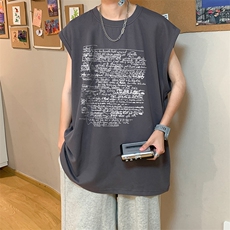 量大优供视频得物直播品质220克夏季纯棉背心无袖T恤WB138，男装T恤，电商A486