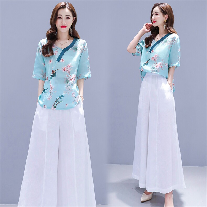 2024夏装新款时尚简约印花单上衣，女装蕾丝衫/雪纺衫，天丽