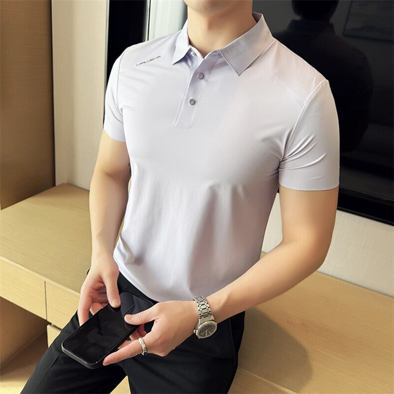 2025新款短袖高端无痕字母设计无缝多色Polo衫738-特P68，男装Polo衫，电商D342