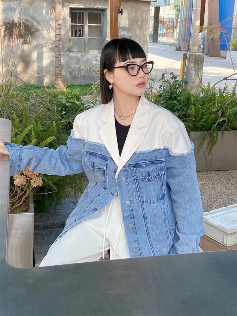 2022秋拼接西装，女装西装，雪儿诱惑